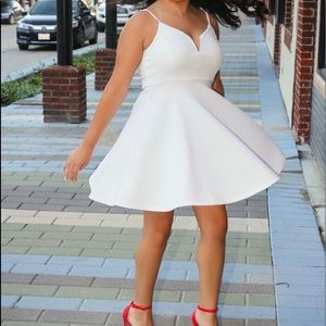 White spaghetti strap flow dress, only used once!